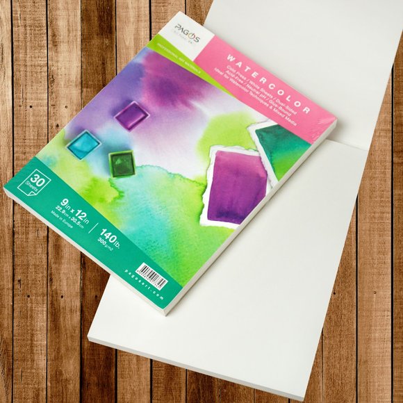 Pagos Watercolor Paper Pad 2 pk x 30 Sheets 9"x12" - Picture 5 of 7